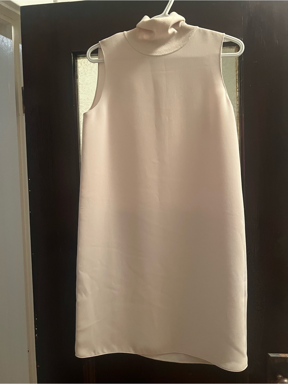 Theory Sleeveless Mock Neck Shift Dress - Beige